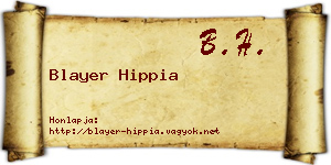 Blayer Hippia névjegykártya